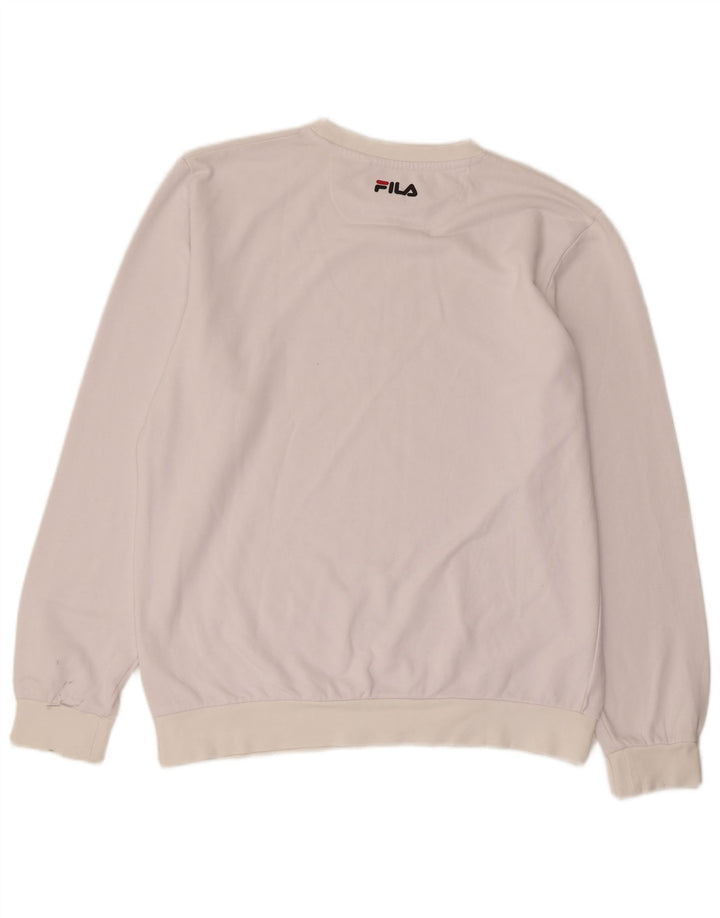 FILA Herre grafisk sweatshirt jumper stor hvid bomuld