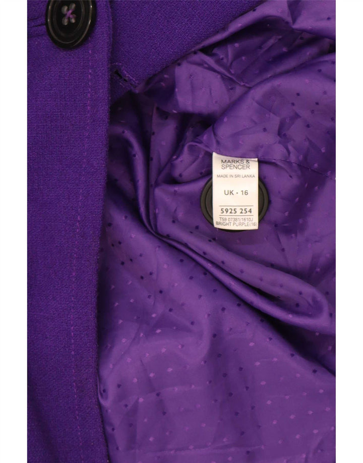 Marks & Spencer Dame Oversized Pea Coat UK 16 Large Purple