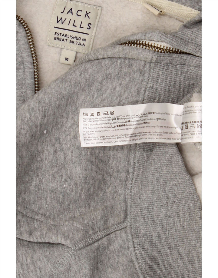 Jack Wills Dame Grafisk Hættetrøje Sweater UK 14 Medium Grey Flecked