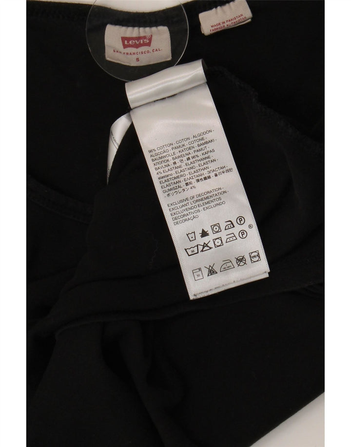 LEVI'S Womens T-Shirt Top UK 8 Small Black Cotton Vintage Levi's and Second-Hand Levi's from Messina Hembry 