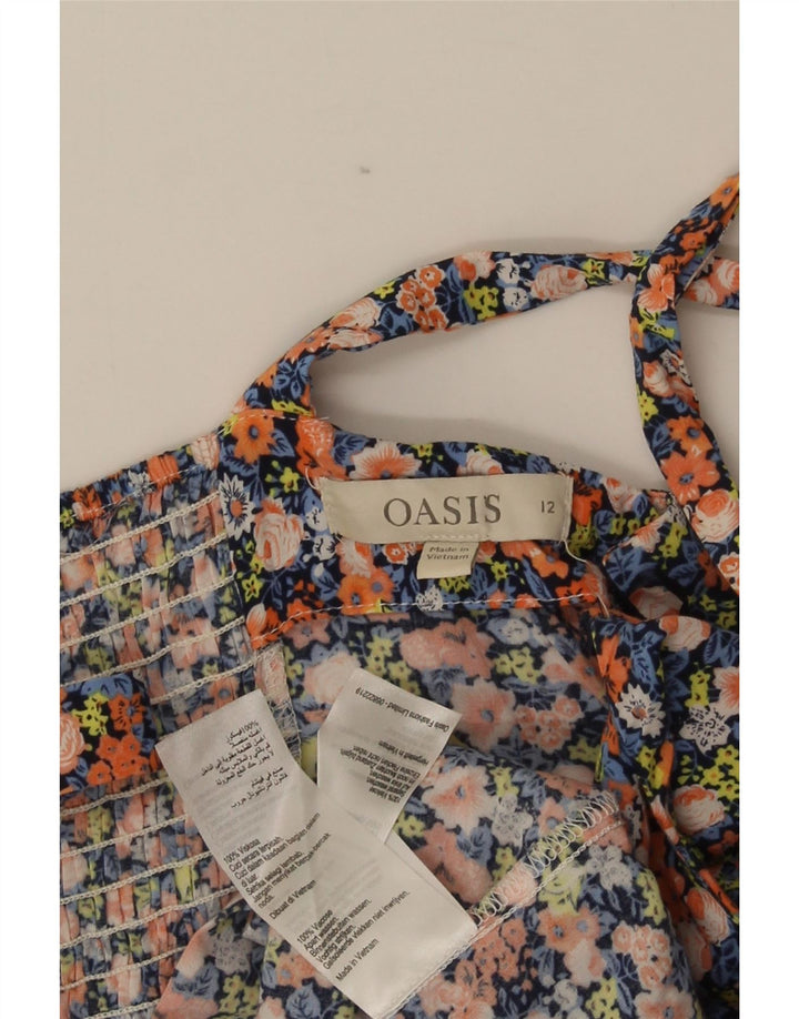 Oasis Womens Slip Dress UK 12 Medium Multicolored Floral Viscose