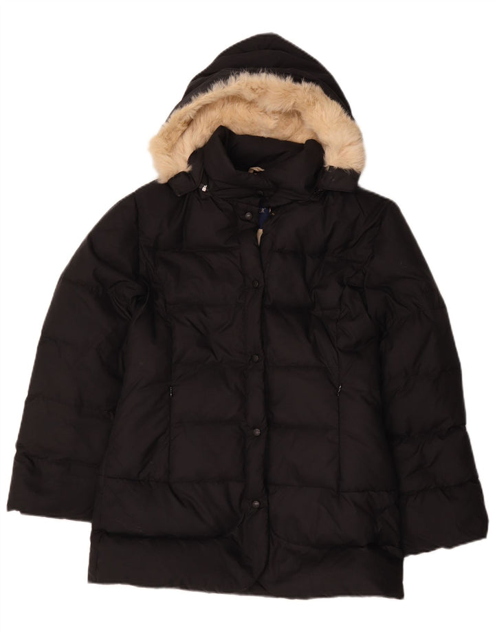 Moncler piger hætte polstret jakke 11-12 år sort polyester