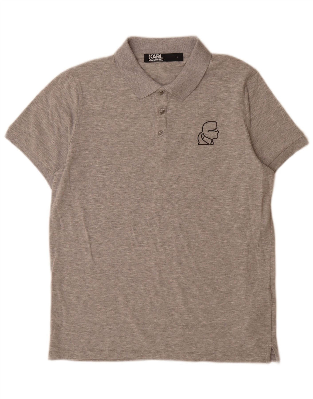 Karl Lagerfeld Herre grafisk poloshirt Medium Grey Flecked Bomuld