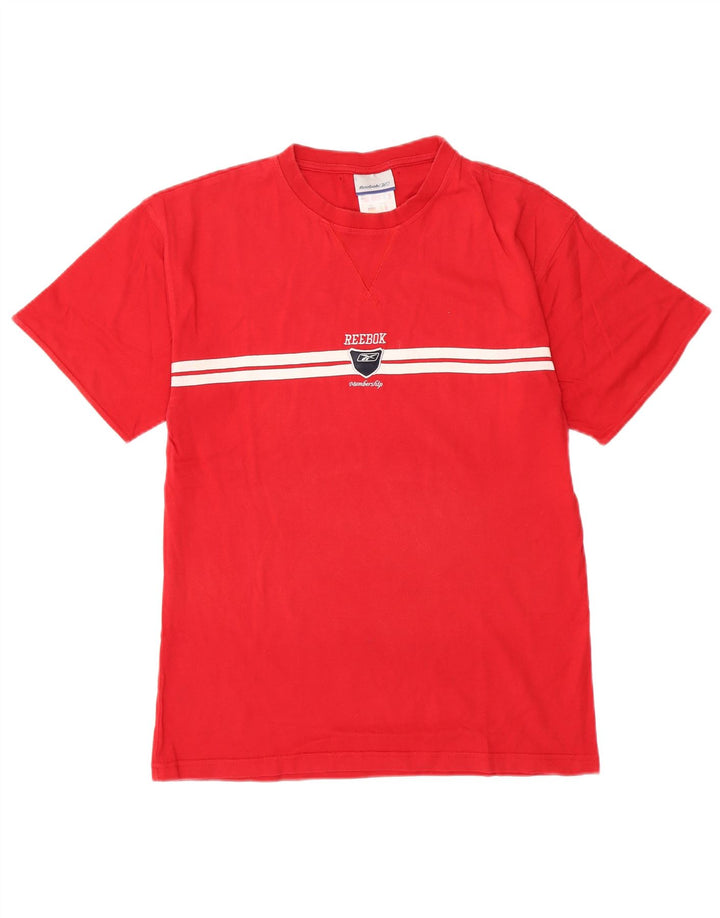 Reebok herre T-shirt top XS rød stribet bomuld