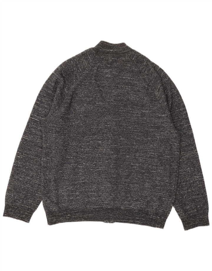 MARKS & SPENCER Herre cardigan sweater XL Grå Flecked Polyester