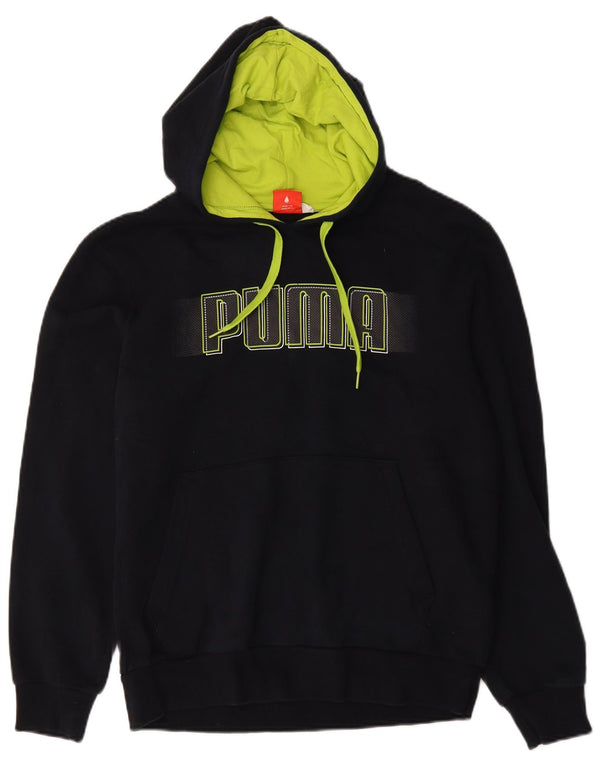 Puma Herre grafisk hættetrøje Jumper Medium Navyblå Bomuld