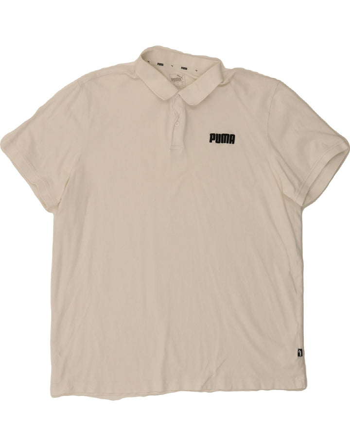 PUMA Mens Polo Shirt 2XL White Cotton Vintage Puma and Second-Hand Puma from Messina Hembry 