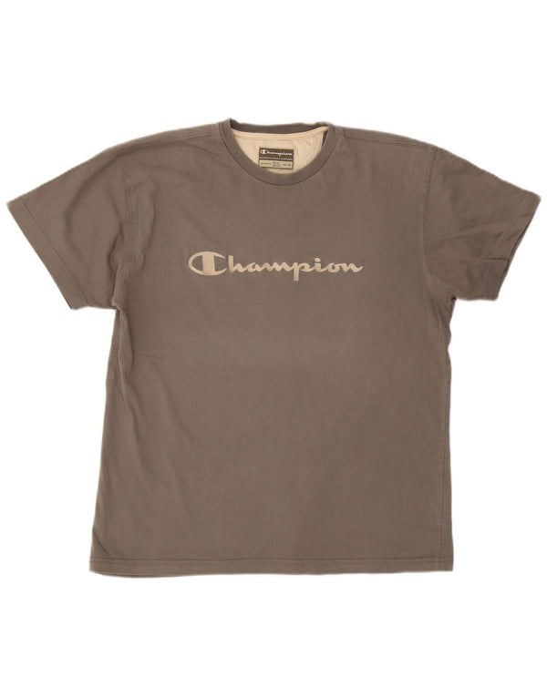 Champion Herre Grafisk T-Shirt Top XL Grå Bomuld