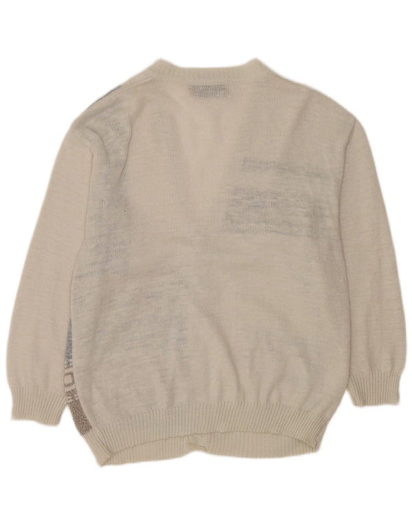 South Coast Herre Cardigan Sweater Large White Fair Isle