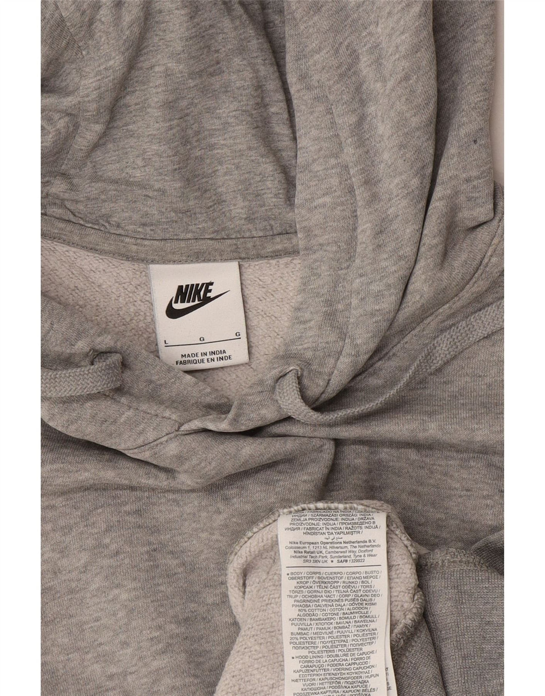 Nike Herre hættetrøje Jumper Large Grå Bomuld
