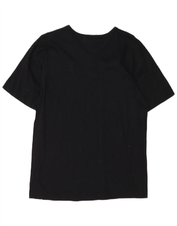 FILA Dame T-Shirt Top UK 14 Medium Sort Bomuld