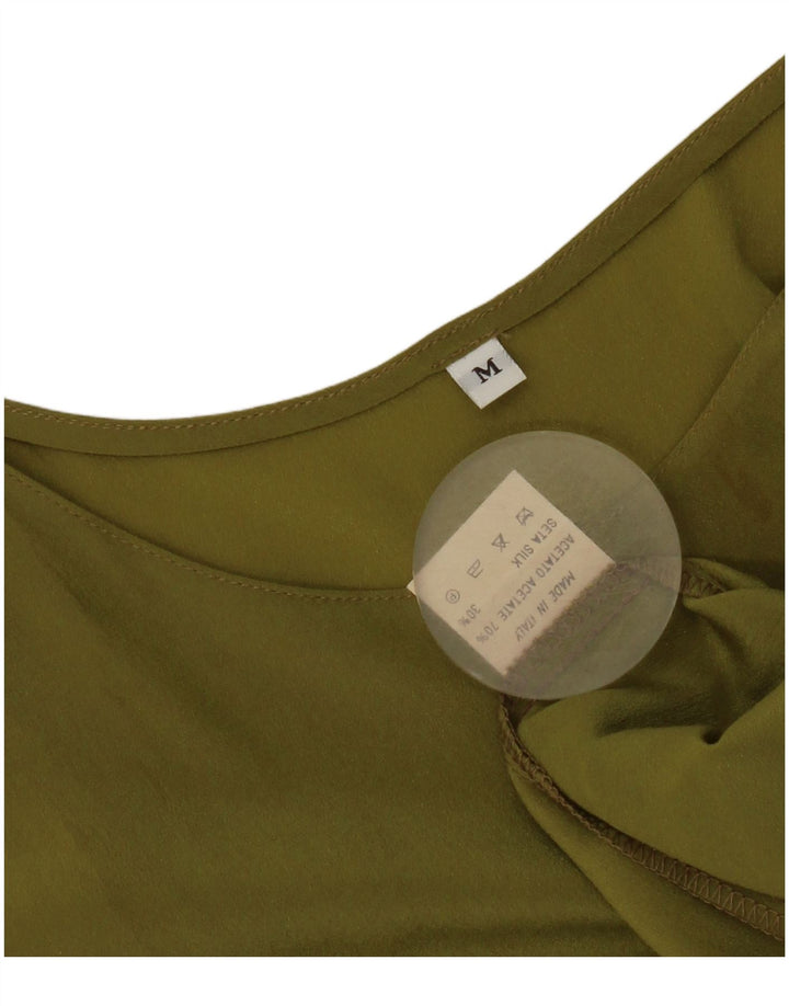 Vintage damevest Top UK 14 Medium Green Acetate