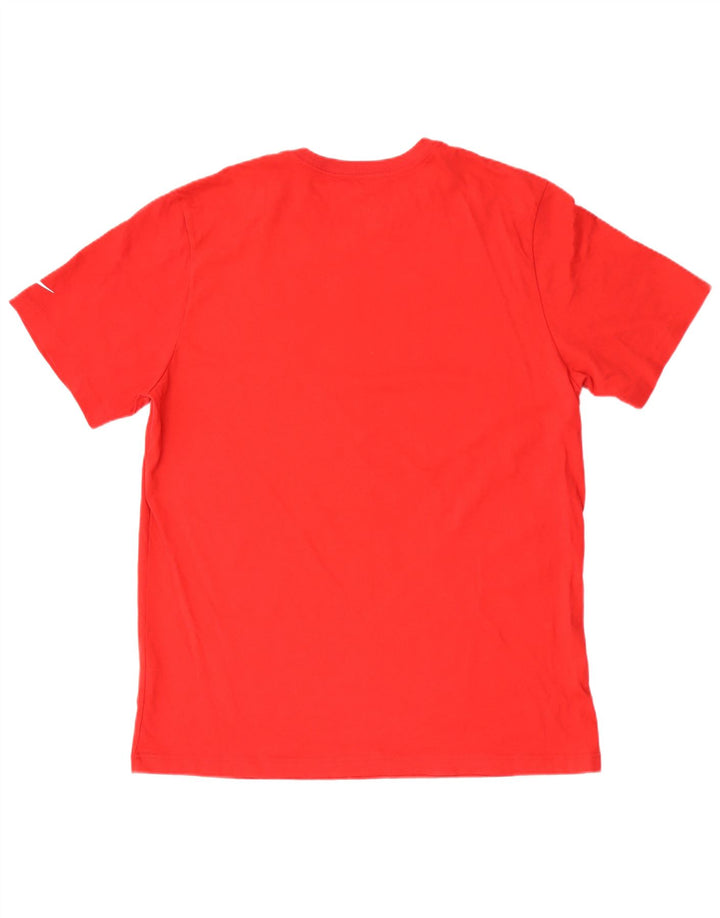 Nike Herre Regular Fit Grafisk T-Shirt Top XL Rød Bomuld