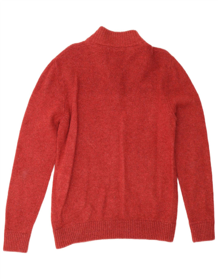 Besætningstøj Herre Button Neck Jumper Sweater Stor rød lammeuld