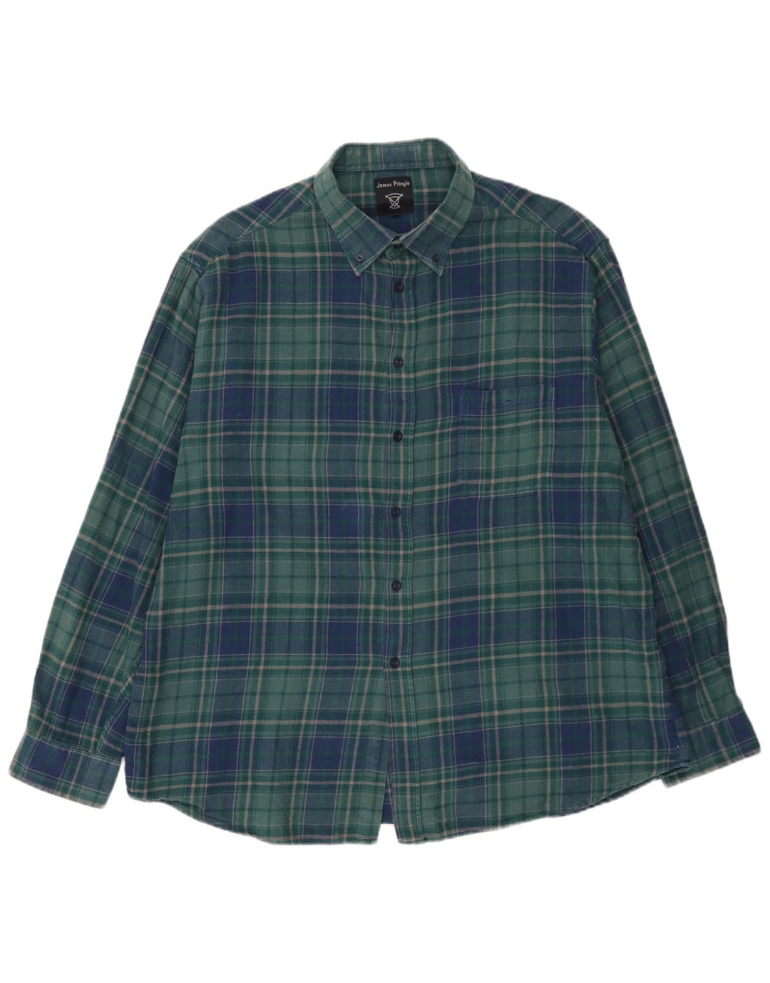 James Pringle herre flannelskjorte 2XL grøn ternet bomuld