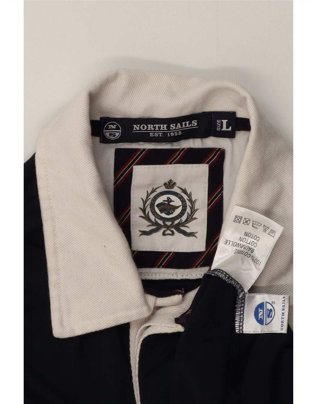 NORTH SAILS Langærmet Rugby Polo Shirt til mænd Stor Navy Blue Colourblock