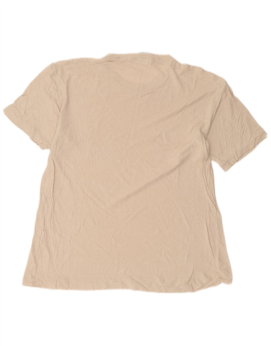 Zara Herre T-Shirt Top Medium Beige Linned