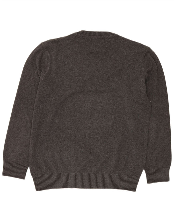 TOMMY HILFIGER Herre sweater med rund hals, stor grå bomuld