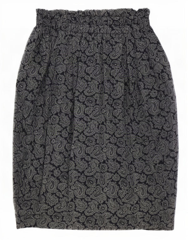 Byblos Womens Pencil Skirt EU 40 Medium W28 Black Paisley Silk