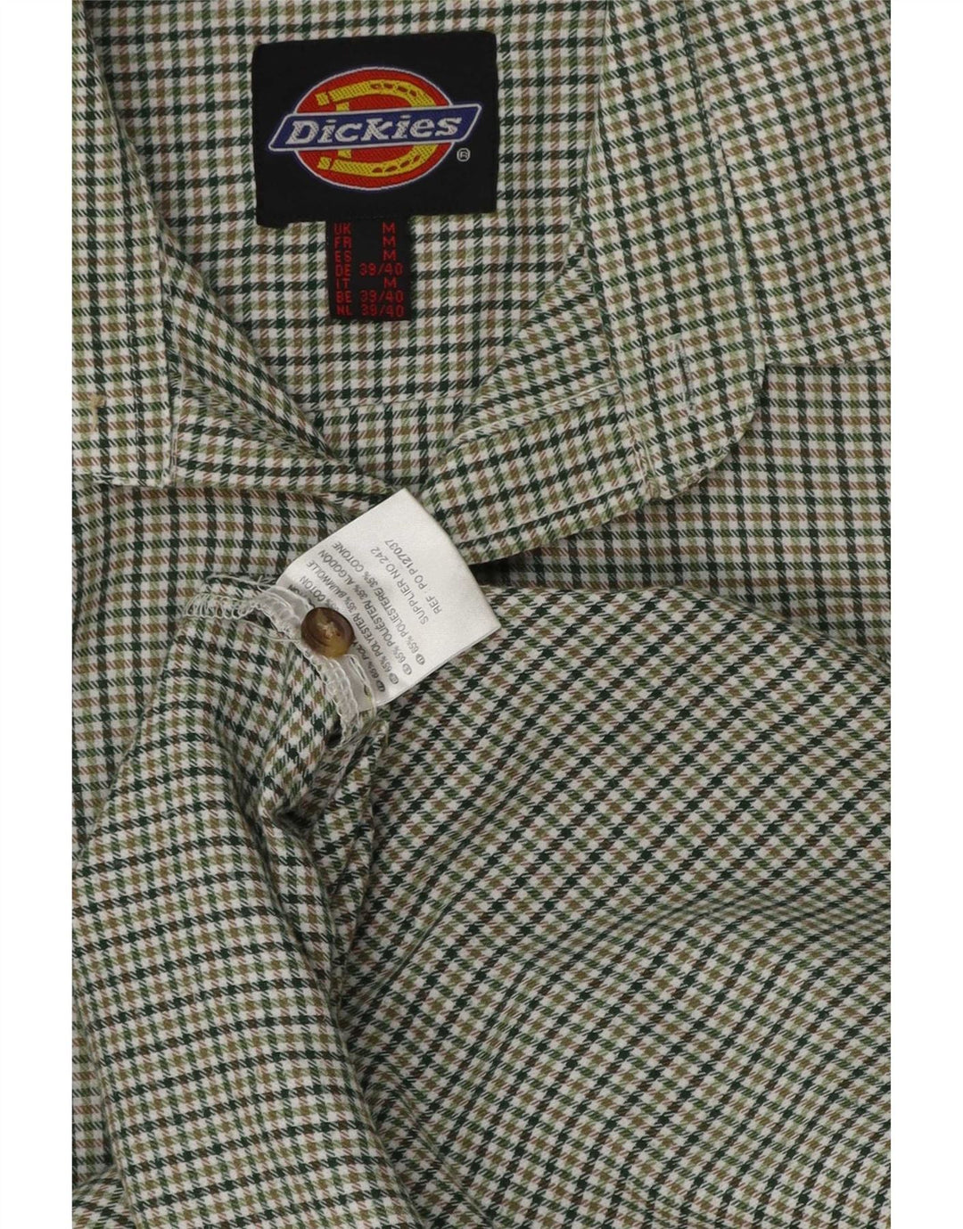 Dickies Herreskjorte Medium Green Houndstooth Polyester