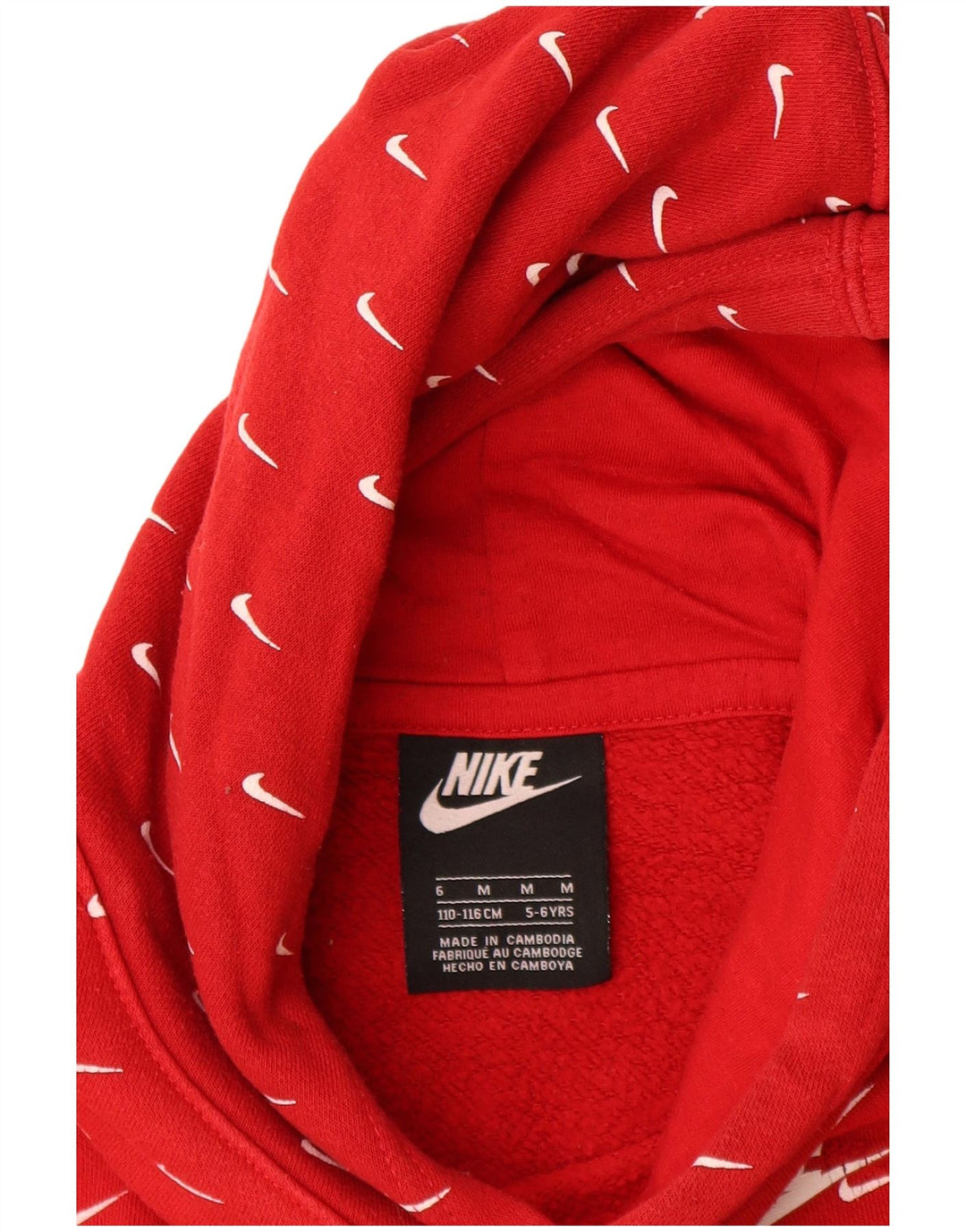Nike drenge grafisk hættetrøje 5-6 år medium rød bomuld