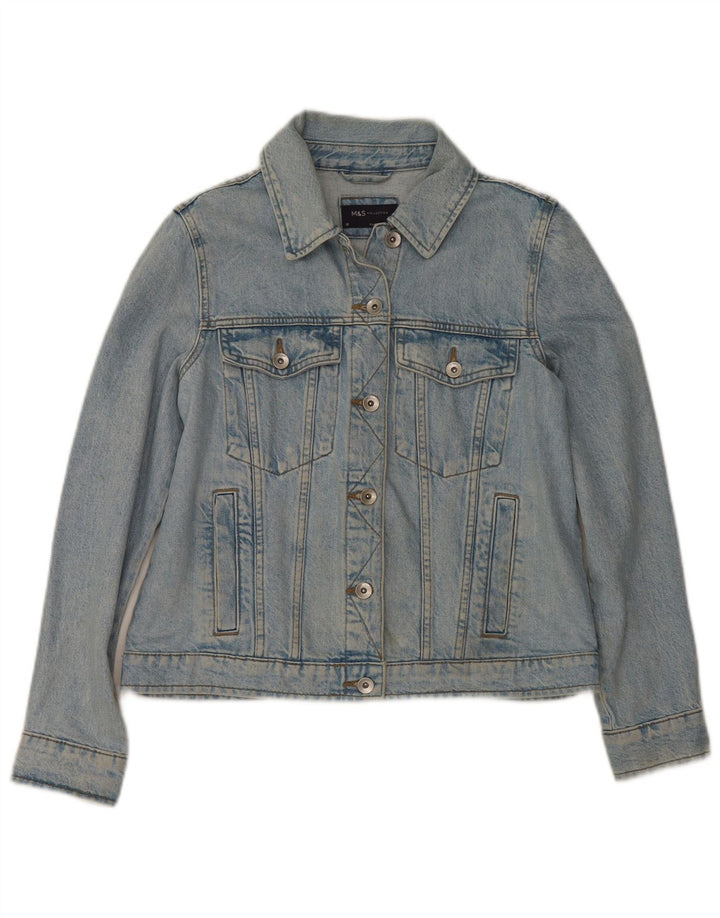 Marks & Spencer Dame denimjakke UK 10 Small Blue Cotton