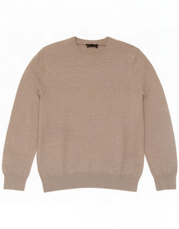 Marks & Spencer Mens Crew Neck Jumper Sweater Large Grey Flecked Cotton