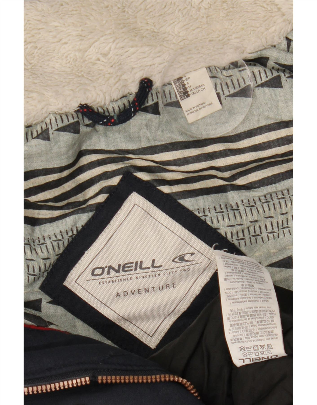 O'NEILL Dame Hooded Parka Jacket UK 10 Small Navy Blue Polyester