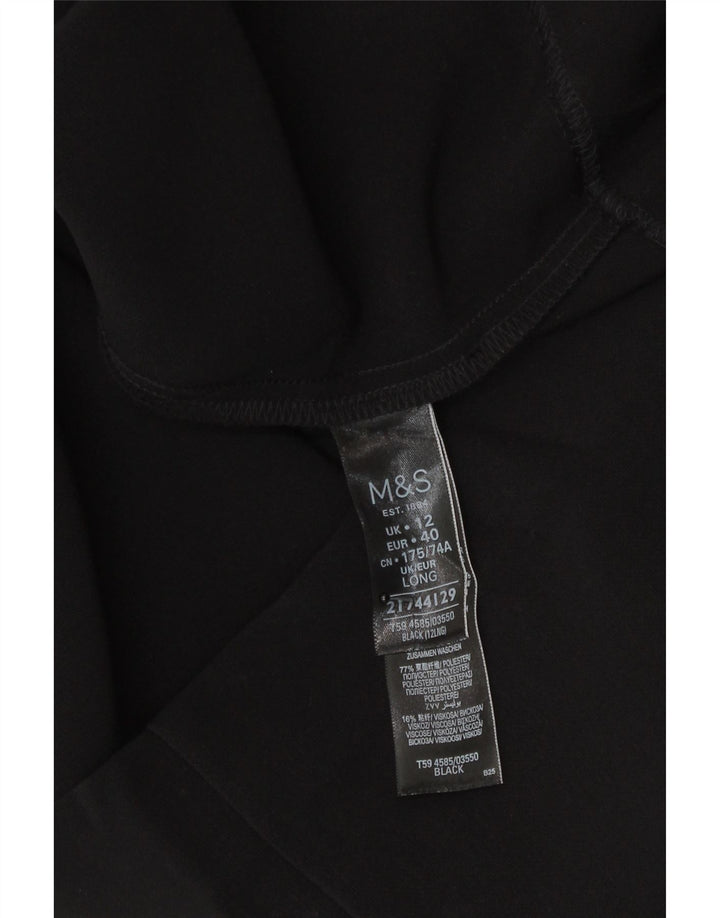 Marks & Spencer Pencil Nederdel til kvinder UK 12 Medium W30 Sort Polyester