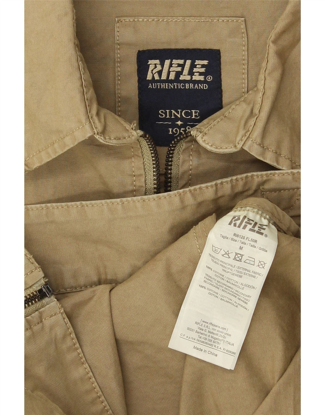 Rifle Herre Bomber Jacket UK 38 Medium Khaki Bomuld