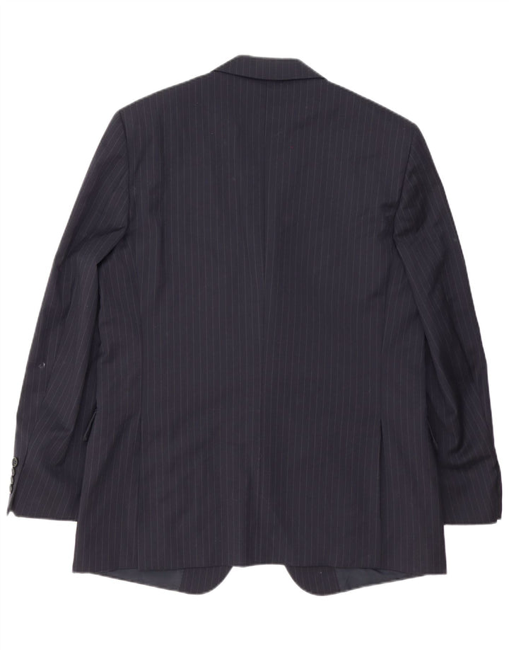 Biagiotti Uomo herre 3-knaps blazerjakke IT 52 XL marineblå nålestribe