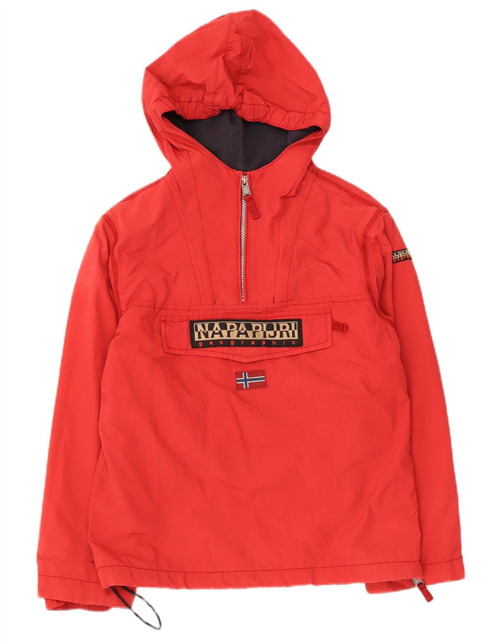 Napapijri drenge grafisk hættejakke anorak 11-12 år rød polyester