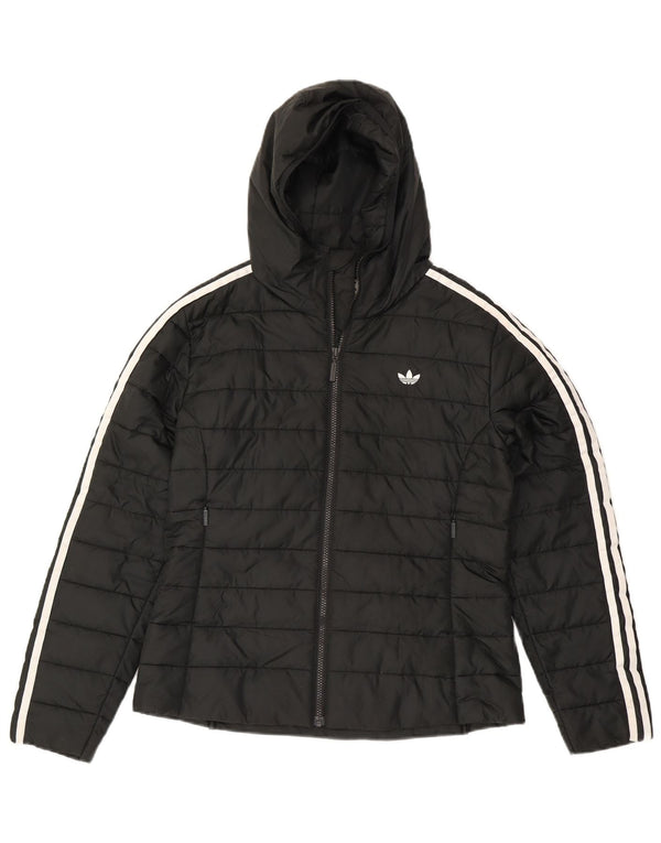 Adidas Polstret hættejakke til kvinder UK 12 Medium Sort Polyester
