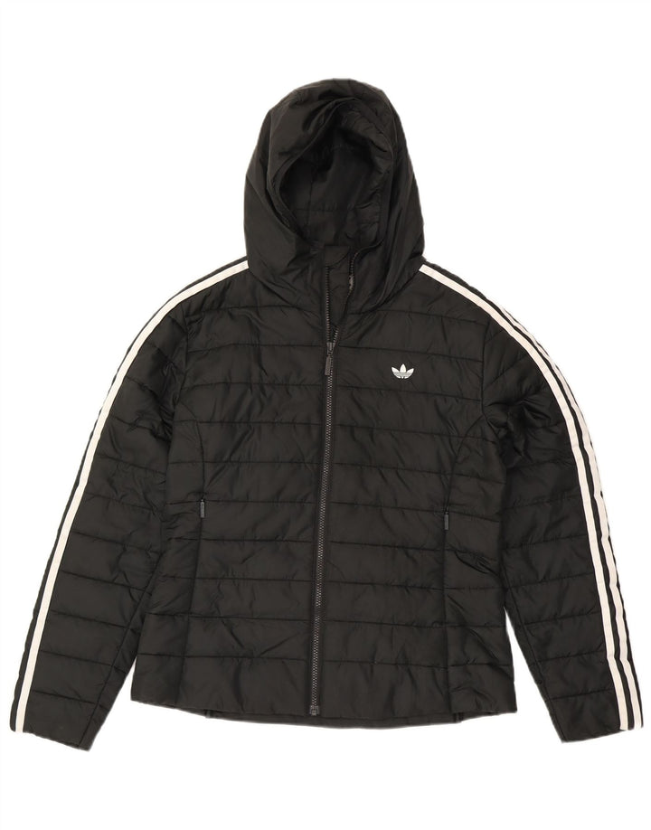 Adidas Polstret hættejakke til kvinder UK 12 Medium Sort Polyester