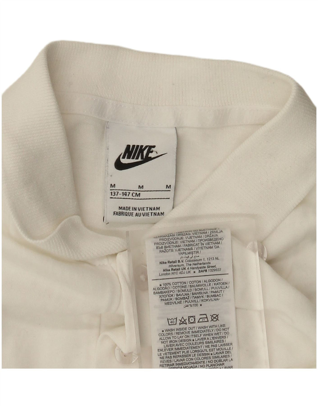 Nike drenge poloshirt 10-11 år Medium hvid bomuld