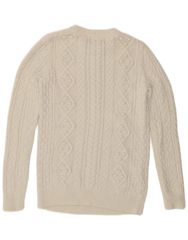 Zara Dame Boat Neck Jumper Sweater UK 10 Small White
