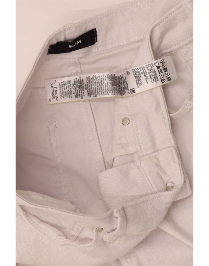 Marks & Spencer Dame Slim Jeans UK 12 Medium W30 L27 Hvid Bomuld
