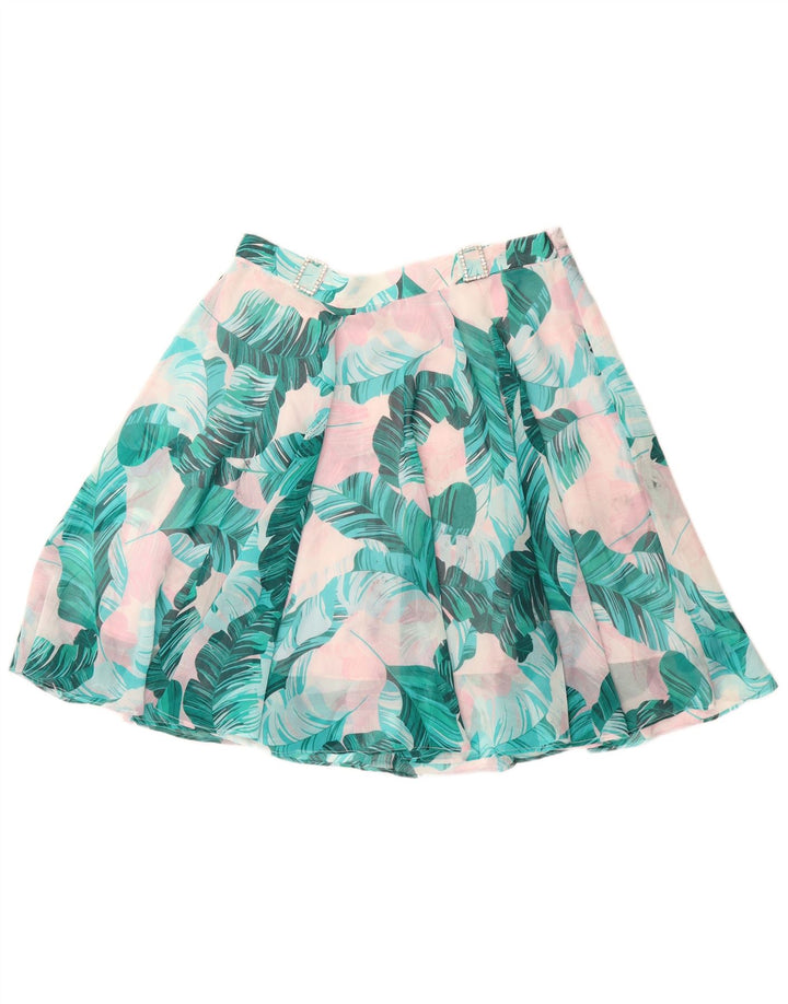 GUESS A-line nederdel til kvinder UK 12 Medium W28 Blue Floral Polyester