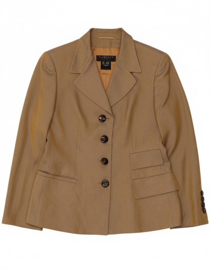 Escada Dame Elements Blazer Jacket UK 12 Medium Beige Sildeben