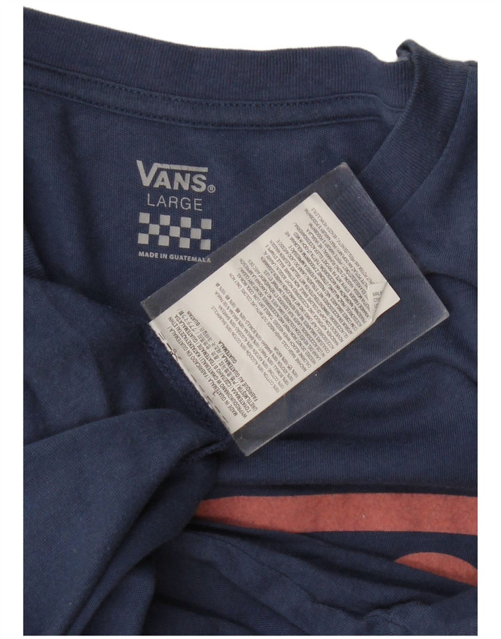 Vans Dame Grafisk T-Shirt Top UK 16 Stor Marineblå Bomuld