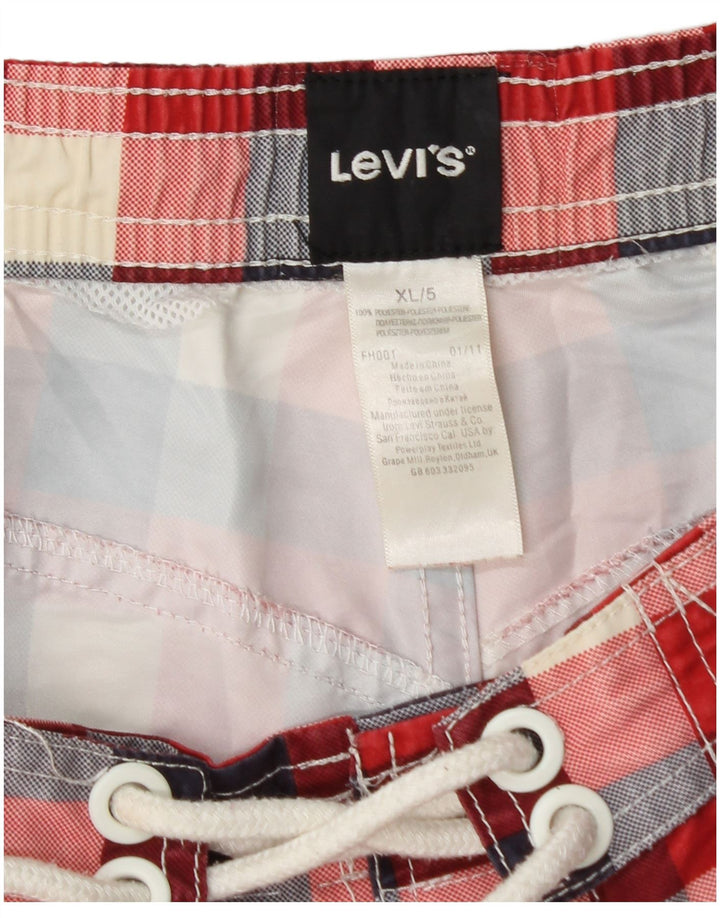 Levi's Badeshorts til mænd XL rødternet polyester