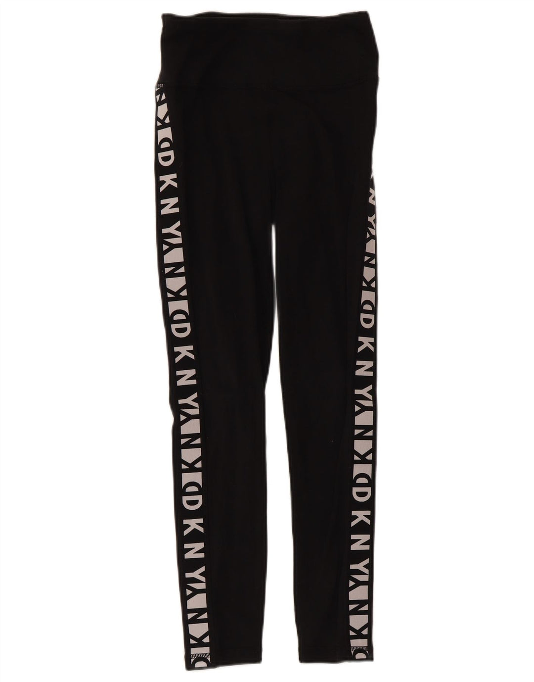 Dkny Womens Grafiske Leggings UK 4 XS Sort Bomuld