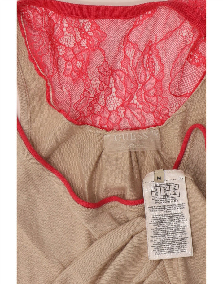 Guess By Marciano Damevest Top UK 14 Medium Beige Viscose