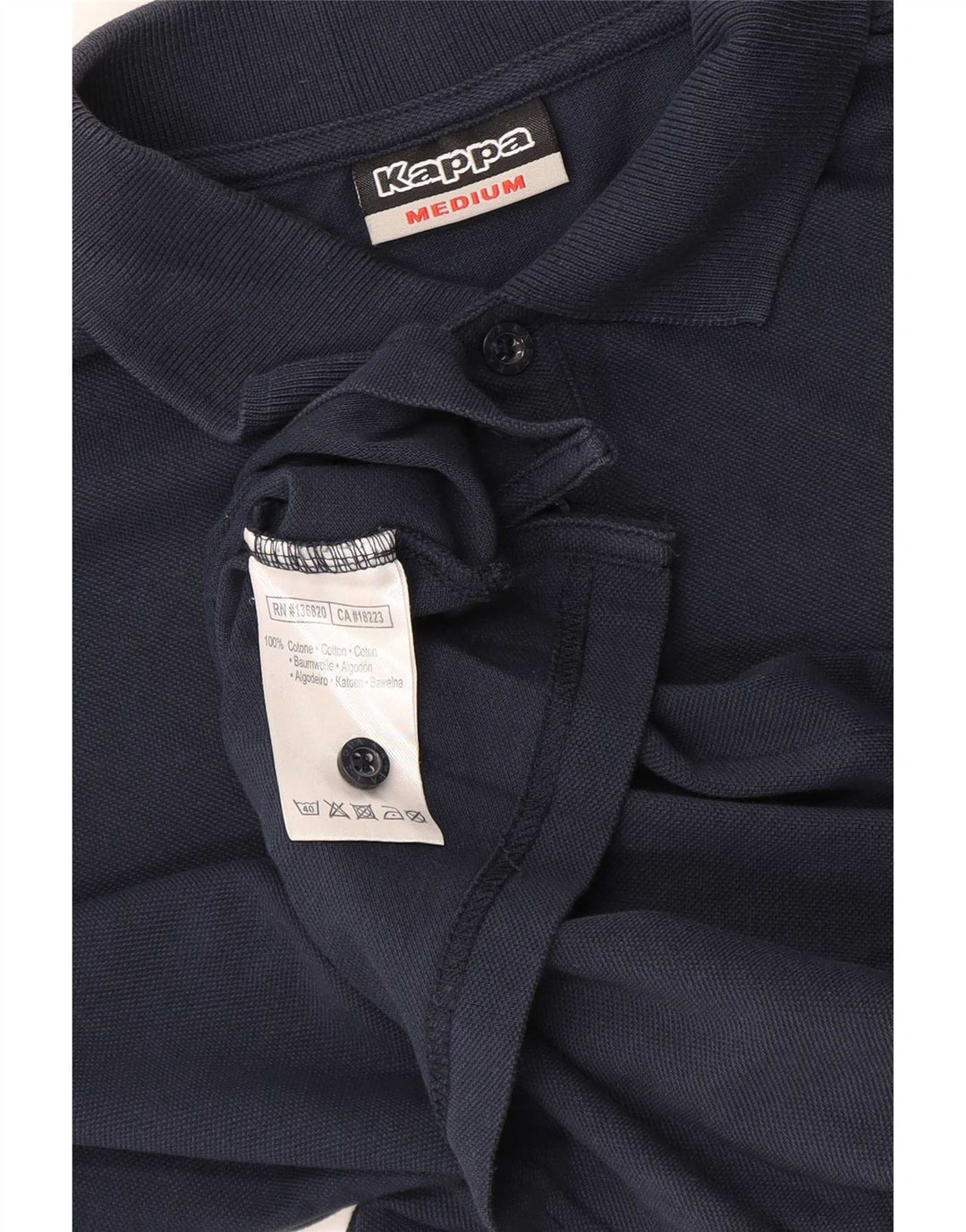 KAPPA Langærmet herre poloshirt Medium marineblå bomuld
