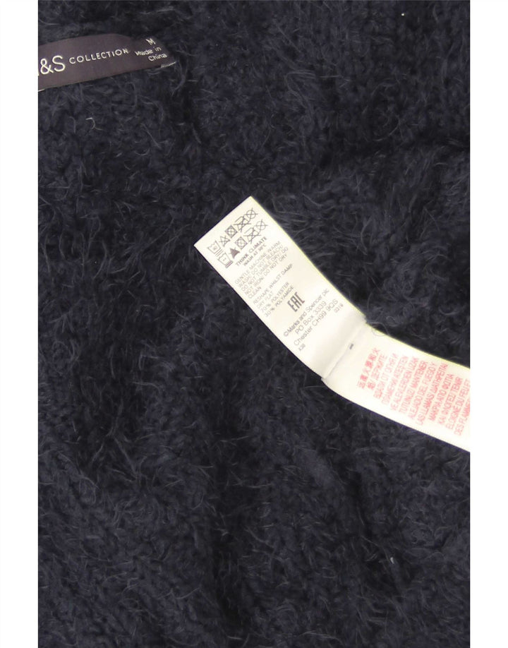 Marks & Spencer Dame Cardigan Sweater UK 14 Medium Navy Blue Polyester