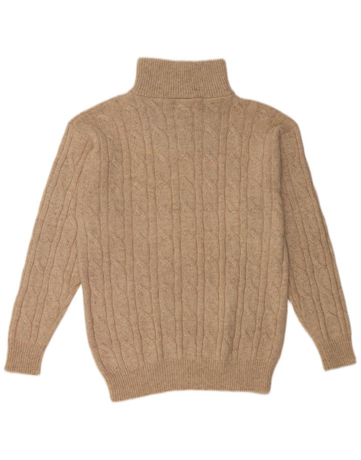 GIANI FEROTI Herre Zip Neck Jumper Sweater Stor Beige Uld