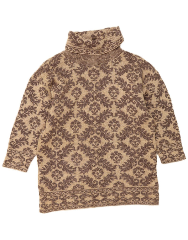 St. Bernard Dame-trøjetrøje med rullehals UK 18/20 XL Beige Paisley-uld
