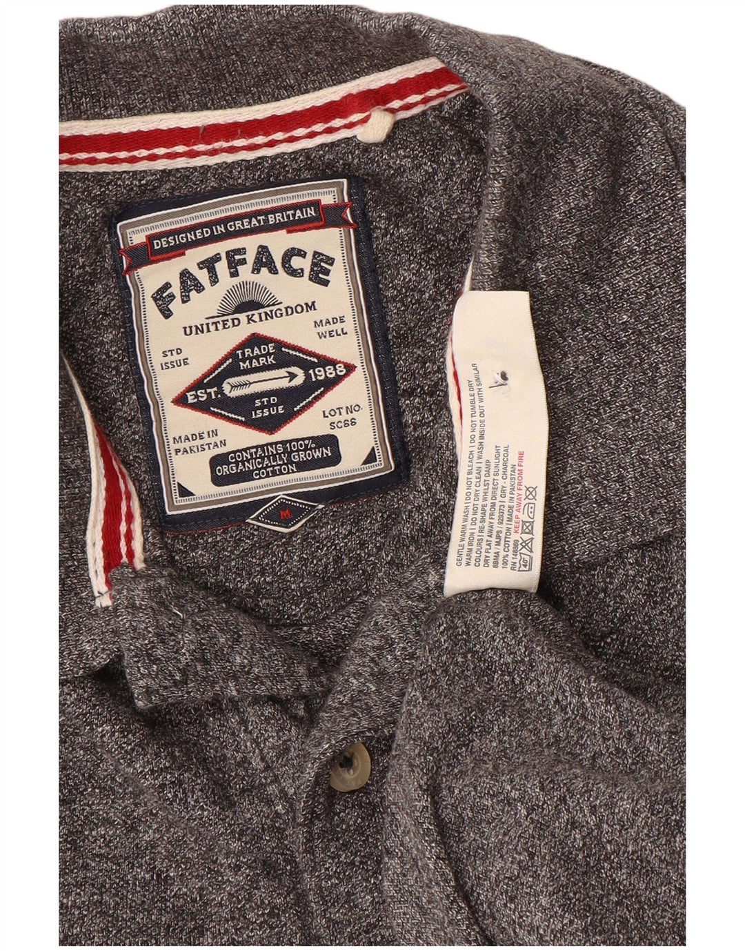 Fat Face Herre Polo Shirt Medium Grey Flecked Bomuld