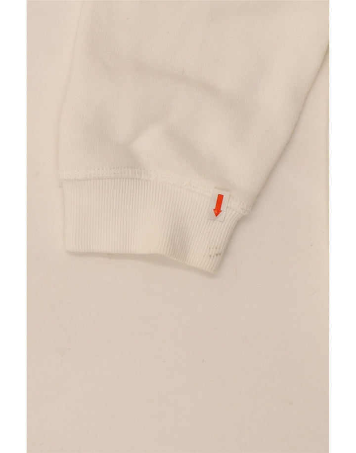 JACK WILLS Dame Oversized grafisk hættetrøje trøje UK 16 Stor hvid bomuld