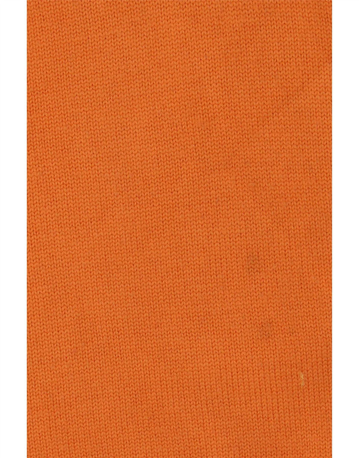 Jeckerson Herre Grafisk Zip Neck Jumper Sweater Medium Orange Uld